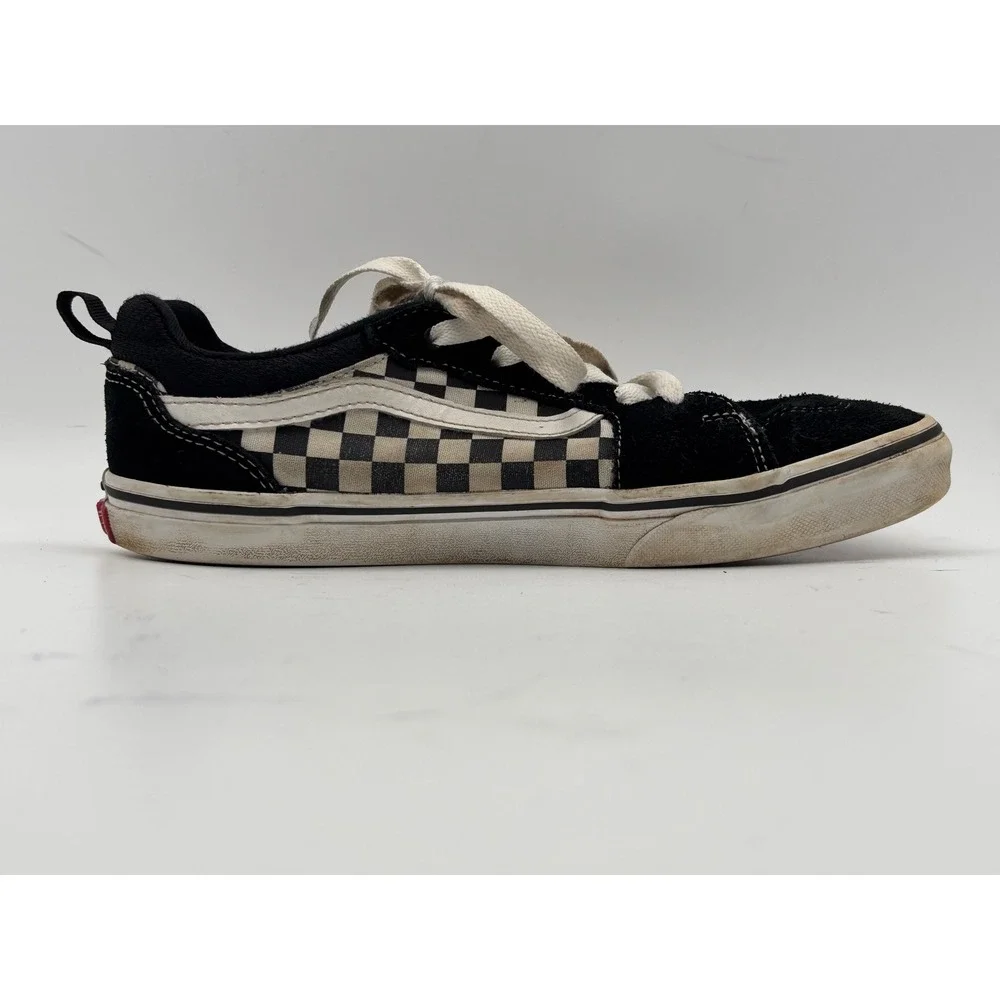Vans Youth Size 7 Black White Checkerboard Suede Low Top Skate Sneakers Shoes